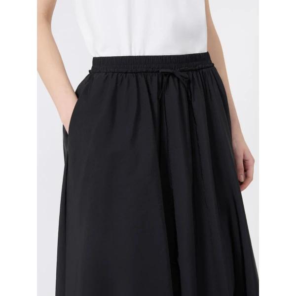 Max Mara Ciurma Long Water-Repellent Canvas Skirt in Black | Maxi Skirts | Coveti