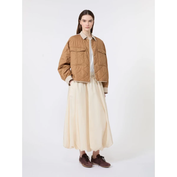 Max Mara Ciurma Long Water-Repellent Canvas Skirt in Ivory | Maxi Skirts | Coveti