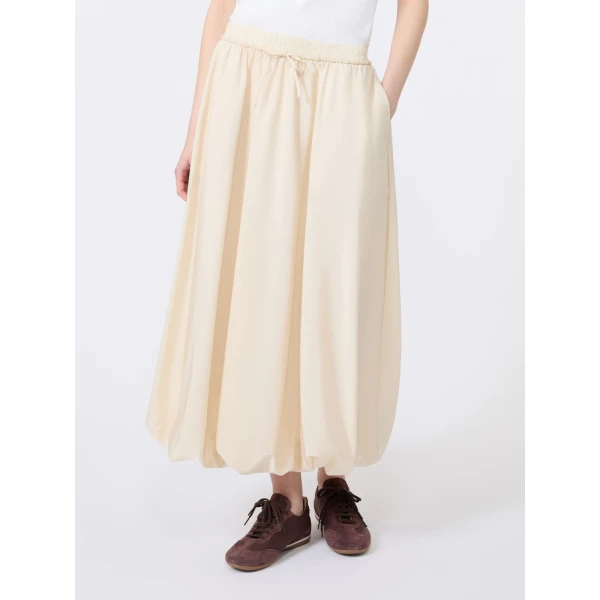 Max Mara Ciurma Long Water-Repellent Canvas Skirt in Ivory | Maxi Skirts | Coveti