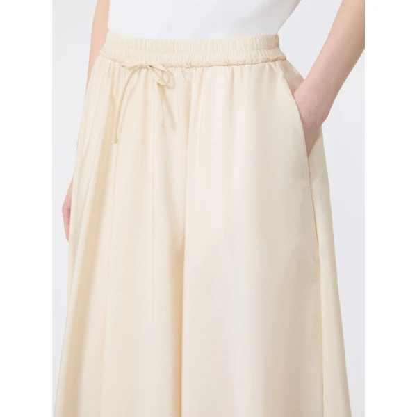 Max Mara Ciurma Long Water-Repellent Canvas Skirt in Ivory | Maxi Skirts | Coveti