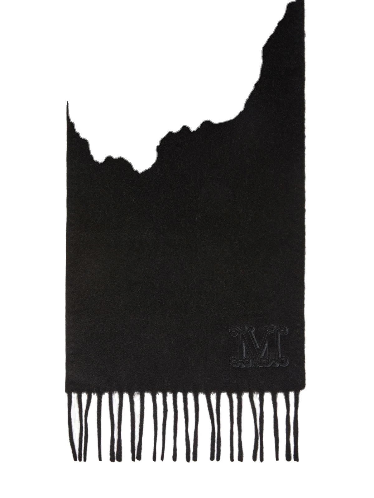 Max Mara Clara Monogram Embroidered Stole in Black Max Mara Clara Monogram Embroidered Stole in Black | Scarves | Coveti