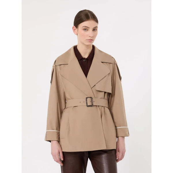 Max Mara Clara Oversized Water-Repellent Twill Trench Coat in Camel | Trench Coat | Coveti