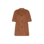 Max Mara Classe Pure Wool Drawstring Cape in Dark Brown | Coats | Coveti