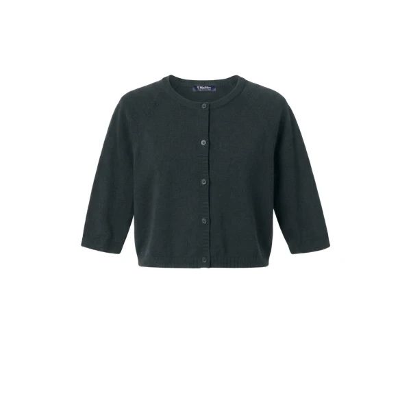 Classi Cotton, Silk and Cashmere Shrug in Dark Green
