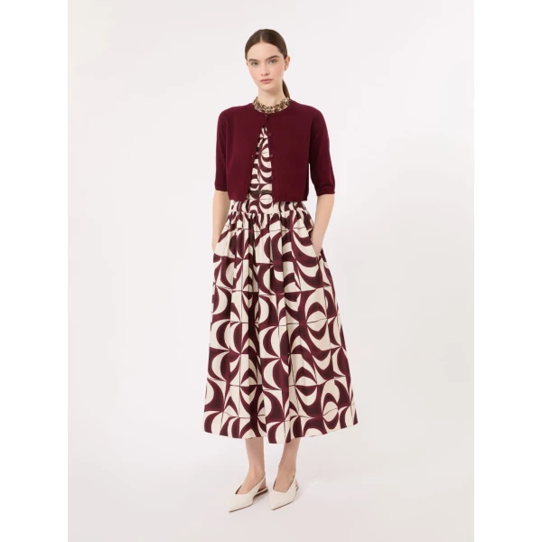 Max Mara Classi Cotton, Silk and Cashmere Shrug in Dark Red | Sweaters | Coveti
