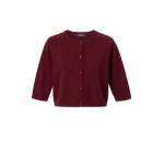 Max Mara Classi Cotton, Silk and Cashmere Shrug in Dark Red | Sweaters | Coveti