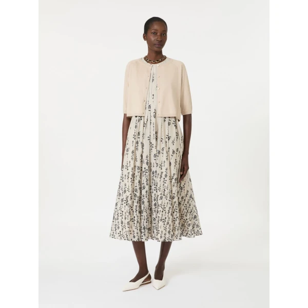 Max Mara Classi Cotton, Silk and Cashmere Shrug in Natural | Sweaters | Coveti