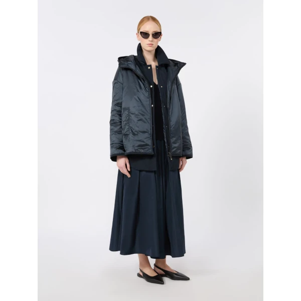 Max Mara Cleo Oversized Padded Water-Repellent Jacket in Midnight Blue | Jackets | Coveti