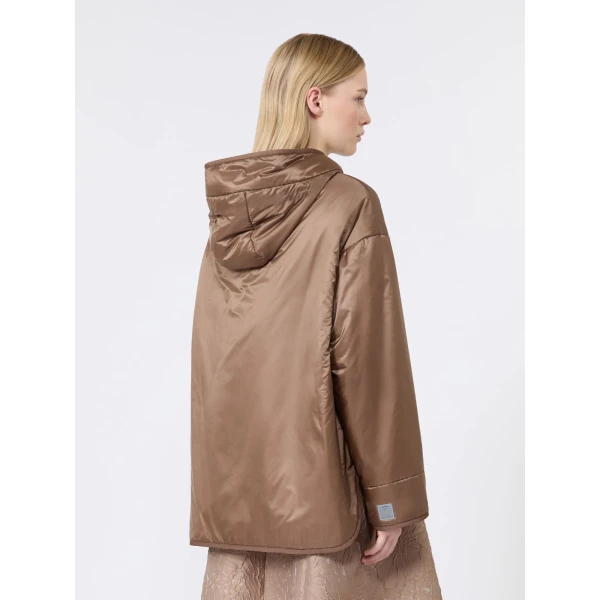 Max Mara Cleo Oversized Padded Water-Repellent Jacket in Mud | Jackets | Coveti