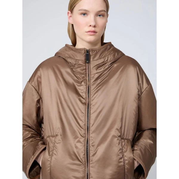 Max Mara Cleo Oversized Padded Water-Repellent Jacket in Mud | Jackets | Coveti
