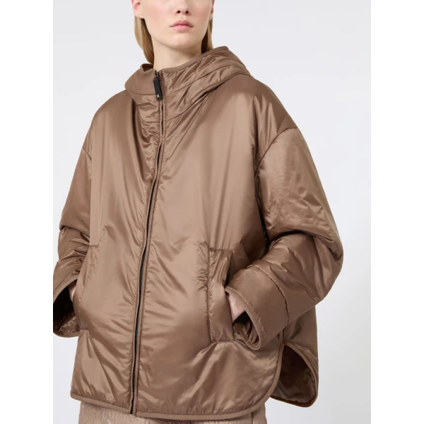 Max Mara Cleo Oversized Padded Water-Repellent Jacket in Mud | Jackets | Coveti