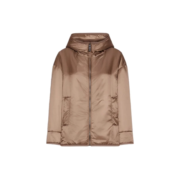 Max Mara Cleo Oversized Padded Water-Repellent Jacket in Mud | Jackets | Coveti