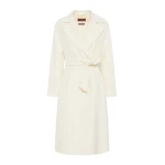 Max Mara Cles Wool, Cashmere and Silk Wrap Coat in White | Wool Coat | Coveti
