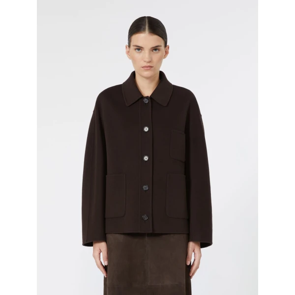 Max Mara Cloe Wool Broadcloth Jacket in Brown | Blazers | Coveti