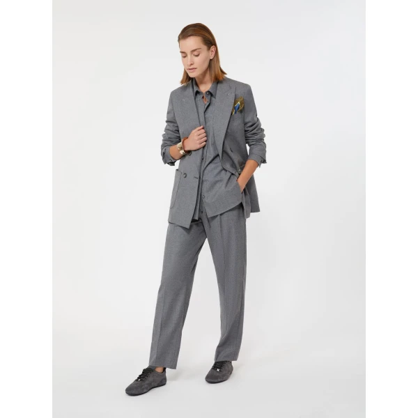 Max Mara Cloruro Cashmere Foule Blazer in Medium Grey | Blazers | Coveti