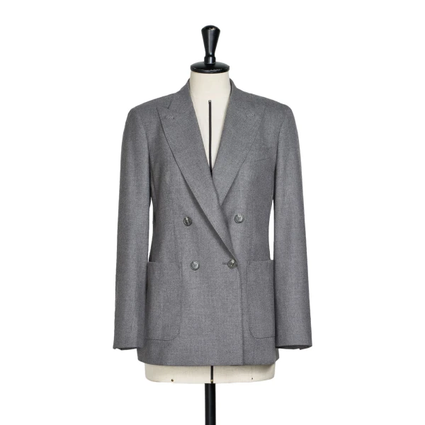 Cloruro Cashmere Foule Blazer in Medium Grey