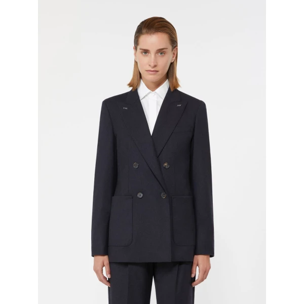 Max Mara Cloruro Cashmere Foule Blazer in Ultramarine | Blazers | Coveti