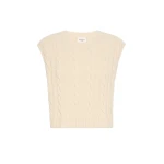 Max Mara Clown Cable Knit Wool Gilet in Ice Grey | Sweaters | Coveti