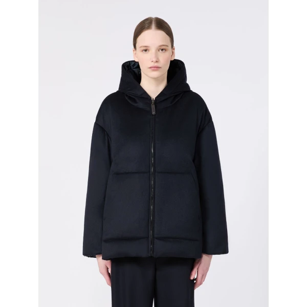 Max Mara Clown Reversible Cashmere Puffer Jacket in Midnight Blue | Jackets | Coveti