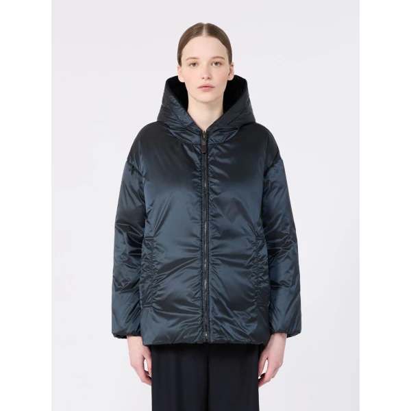 Max Mara Clown Reversible Cashmere Puffer Jacket in Midnight Blue | Jackets | Coveti