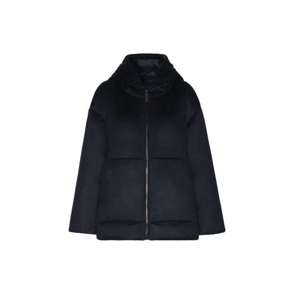 Max Mara Clown Reversible Cashmere Puffer Jacket in Midnight Blue | Jackets | Coveti