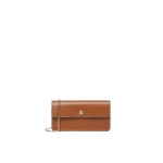Max Mara Clutchy Leather Phone Pouch in Amber Brown | Wallets & Purses | Coveti