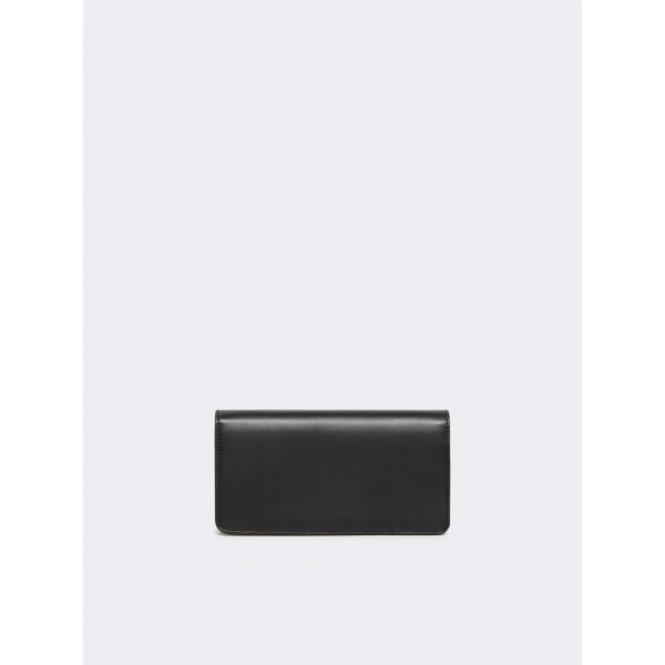 Max Mara Clutchy Leather Phone Pouch in Black | Wallets & Purses | Coveti