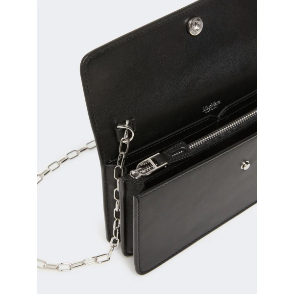 Max Mara Clutchy Leather Phone Pouch in Black | Wallets & Purses | Coveti