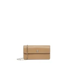 Max Mara Clutchy Leather Phone Pouch in Mud | Wallets & Purses | Coveti