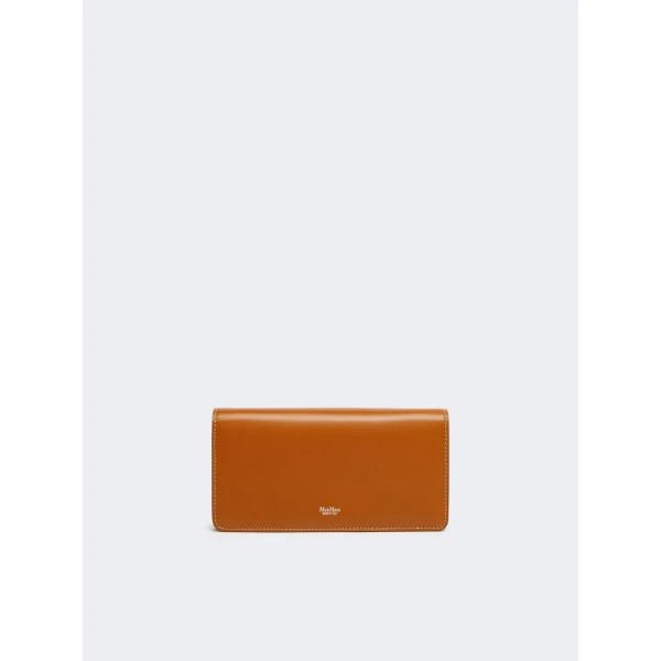 Max Mara Clutchy Leather Phone Pouch in Rust | Wallets & Purses | Coveti