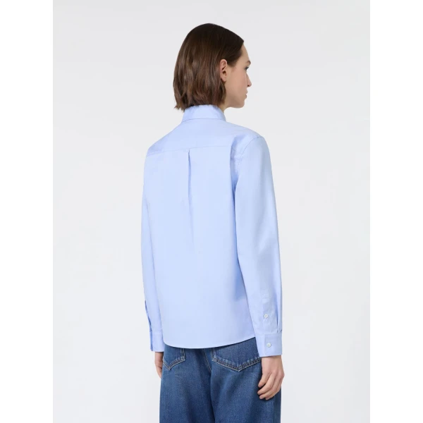 Max Mara Cobalto Cotton Oxford Shirt in Light Blue | Shirts | Coveti