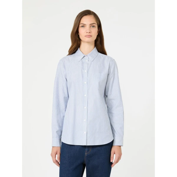 Max Mara Cobalto Cotton Oxford Shirt in Navy | Shirts | Coveti