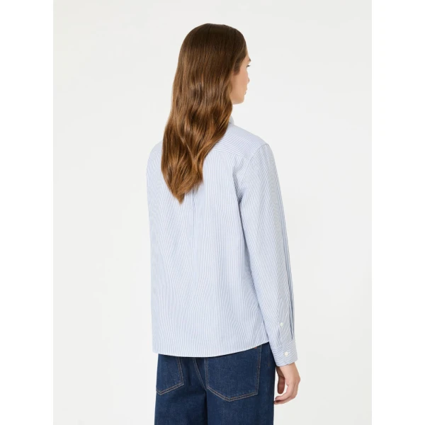 Max Mara Cobalto Cotton Oxford Shirt in Navy | Shirts | Coveti