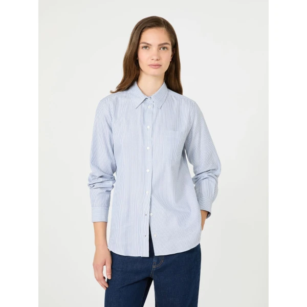 Max Mara Cobalto Cotton Oxford Shirt in Navy | Shirts | Coveti