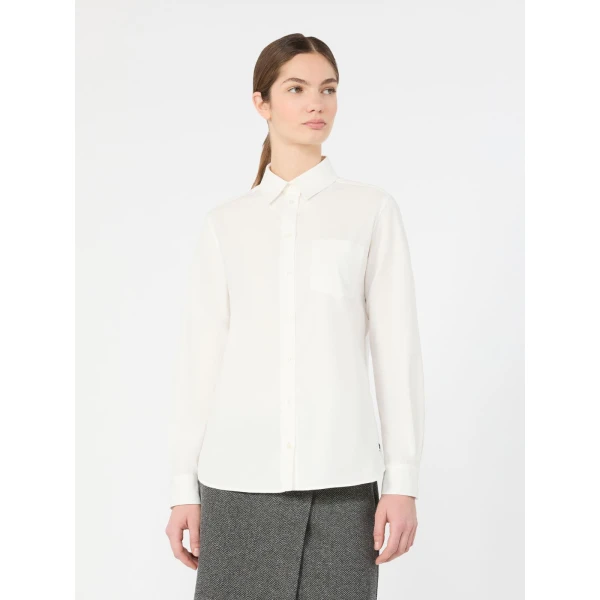 Max Mara Cobalto Cotton Oxford Shirt in White | Shirts | Coveti