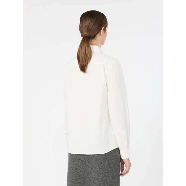 Max Mara Cobalto Cotton Oxford Shirt in White | Shirts | Coveti