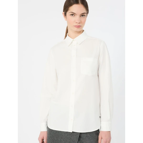Max Mara Cobalto Cotton Oxford Shirt in White | Shirts | Coveti