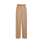 Max Mara Cocco Wool Wide-Leg Trousers in Camel | Wide leg pants | Coveti