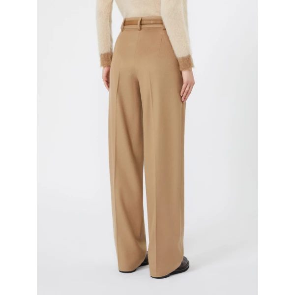 Max Mara Cocco Wool Wide-Leg Trousers in Camel | Wide leg pants | Coveti