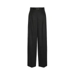 Max Mara Cocco Wool Wide-Leg Trousers in Dark Grey | Wide leg pants | Coveti