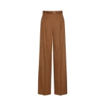 Max Mara Cocco Wool Wide-Leg Trousers in Tobacco | Wide leg pants | Coveti