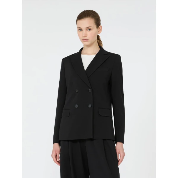 Max Mara Colibri Milano-Knit Double-Breasted Blazer in Black | Blazers | Coveti