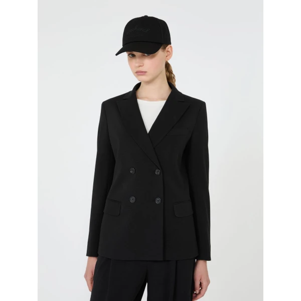 Max Mara Colibri Milano-Knit Double-Breasted Blazer in Black | Blazers | Coveti