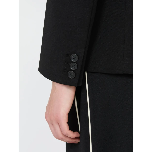Max Mara Colibri Milano-Knit Double-Breasted Blazer in Black | Blazers | Coveti