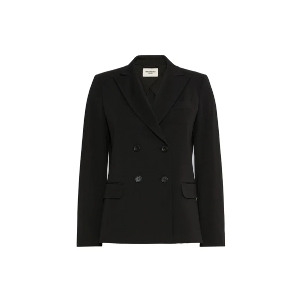 Max Mara Colibri Milano-Knit Double-Breasted Blazer in Black | Blazers | Coveti