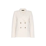 Max Mara Colibri Milano-Knit Double-Breasted Blazer in Ivory | Blazers | Coveti
