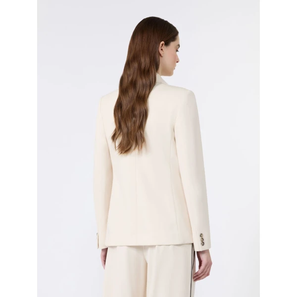 Max Mara Colibri Milano-Knit Double-Breasted Blazer in Ivory | Blazers | Coveti