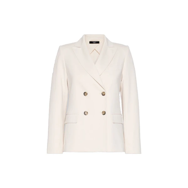 Colibri Milano-Knit Double-Breasted Blazer in Ivory