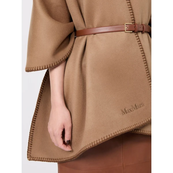 Max Mara Colomba Double Wool Broadcloth Cloak in Camel | Coats | Coveti