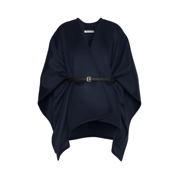 Colomba Double Wool Broadcloth Cloak in Midnight Blue
